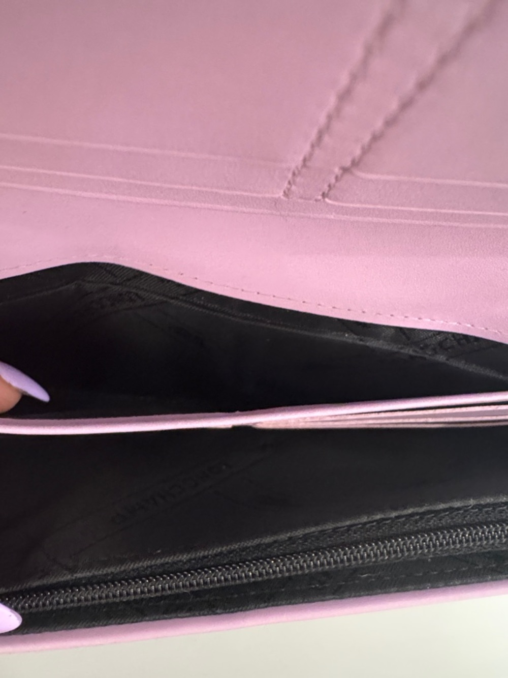 Longchamp Lilac Leather Continental Wallet with Gold Emblem - Picture 7 of 7